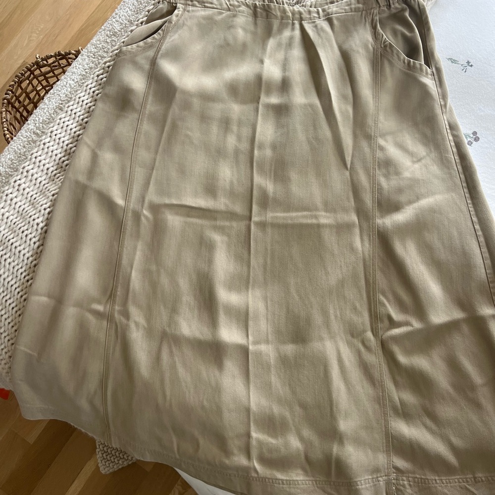 J. Jill Khaki A-Line Skirt with Pockets